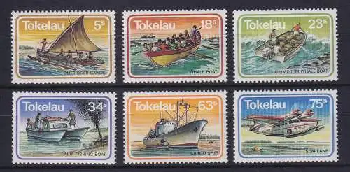 Tokelau 1983 Boote  Mi.-Nr. 84-89 postfrisch ** / MNH