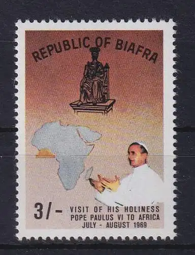 Biafra 1969 Papstbesuch in Afrika Mi.-Nr. 43 b postfrisch **