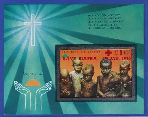 Biafra 1970 Aufdruck SAVE BIAFRA Mi.-Nr. Block 4 B postfrisch **