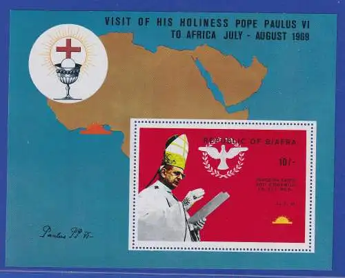 Biafra 1969 Papstbesuch in Afrika Mi.-Nr. Block 2 A postfrisch **