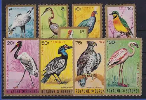 Burundi 1965 Flugpostmarken Vögel Mi.-Nr. 158-166 postfrisch **