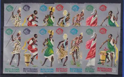 Burundi 1964 Weltausstellung Tänzer Mi.-Nr. 183-189 A / B postfrisch **