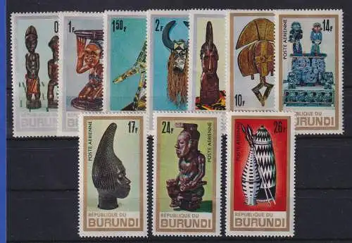 Burundi 1967 Afrikanische Kunst Mi.-Nr. 335-344 A postfrisch ** 