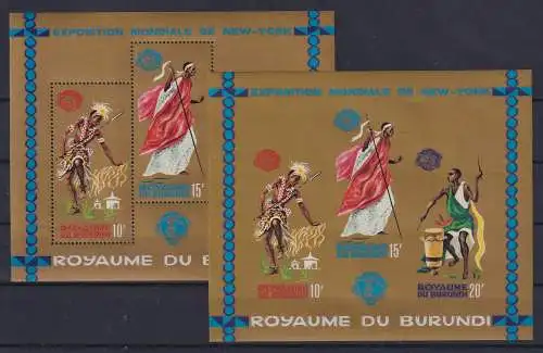 Burundi 1964 Weltausstellung Tänzer Mi.-Nr. Block 4 A / B postfrisch **