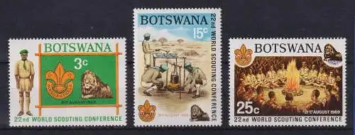 Botswana 1969 Pfadfinderkonferenz Mi.-Nr. 51-53 postfrisch **