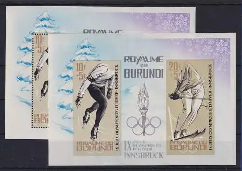 Burundi 1964 Winterolympiade Innsbruck Mi.-Nr. Block 3 A / B postfrisch **