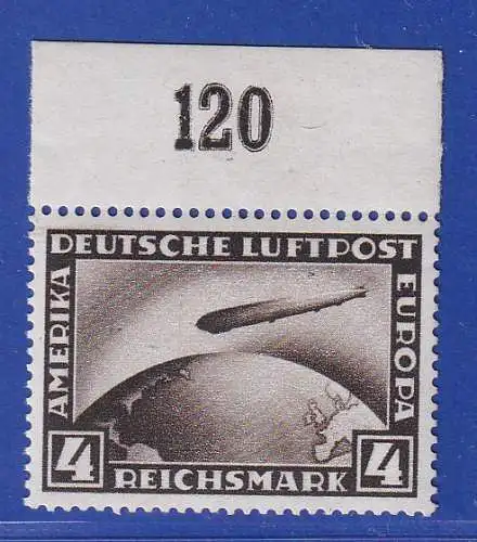 Dt. Reich 1928 Luftschiff Mi.-Nr. 424 Oberrandstück * (fast **) gpr. PESCHL BPP