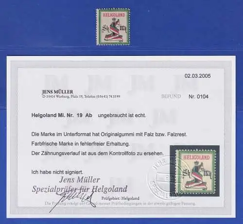 Helgoland 1889 Wertziffer im Band 1 Sh/M Mi.-Nr.19Ab ungebraucht * Befund MÜLLER