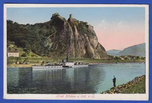 Tschechoslowakei 1928 AK Burg Schreckenstein bei Ústi nad Labem (Aussig)