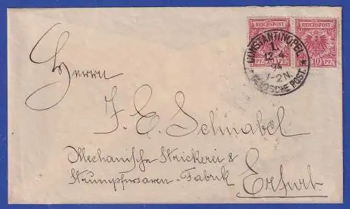 Deutsche Post in der Türkei 1894 Brief mit Mi.-Nr. M47b O CONSTANTINOPEL 