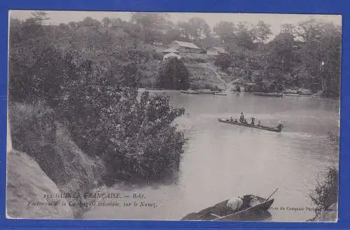 AK Französisch-Guinea mit O DEUTSCHE SEEPOST LINIE HAMBURG-WESTAFRIKA 1909?