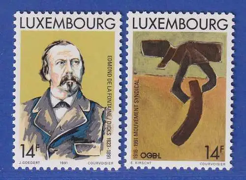 Luxemburg 1991 Jahresereignisse verschiedener Anlässe Mi.-Nr. 1275-76 **/MNH