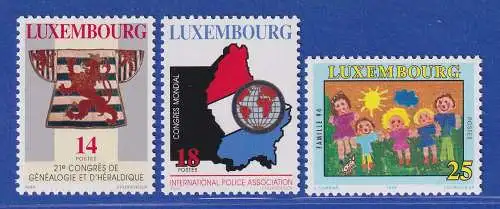 Luxemburg 1994 Jahresereignisse verschiedener Anlässe Mi.-Nr. 1342-44 **/MNH