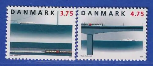 Dänemark 1997 Mi.-Nr. 1150-1151 Eisenbahnverbindung über den Großen Belt  **/MNH