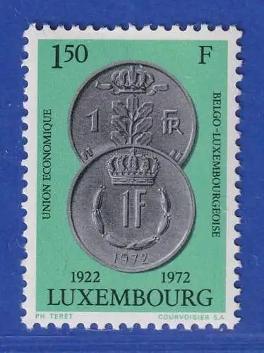 Luxemburg 1972 Wirtschaftsgemeinschaft mit Belgien, Münzen Mi.-Nr. 841 **/MNH