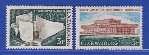 Luxemburg 1972 Bauten, Nationaldenkmal, Europ. Gerichtshof Mi.-Nr. 850-51 **/MNH