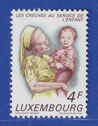 Luxemburg 1973 Kinderkrippen, Pflegerin mit Kind  Mi.-Nr. 865 **/MNH