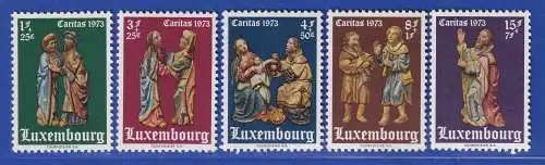 Luxemburg 1973 Caritas Holzschnitzereien Mi.-Nr. 871-75 Satz kpl. **/MNH