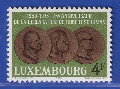 Luxemburg 1975 25. Jahrestag der Erklärung von Robert Schuman Mi.-Nr. 909 **/MNH