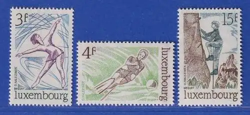 Luxemburg 1975 Sport Eislauf, Wasserski, Bergsteigen Mi.-Nr. 911-13  **/MNH