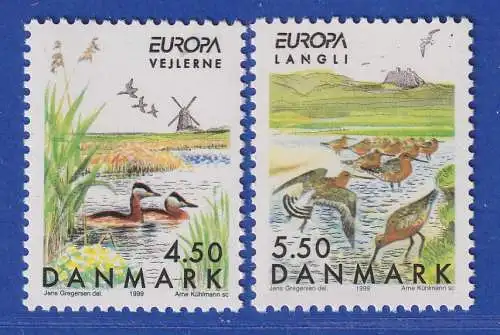 Dänemark 1999 Mi.-Nr. 1211-1212  Europa: Natur-und Nationalparks.  **/MNH