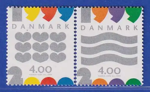 Dänemark 1999 Mi.-Nr. 1231-1232  Eintritt in das Jahr 2000  **/MNH