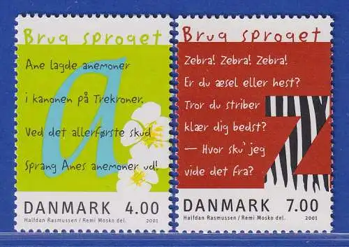 Dänemark 2001 Mi.-Nr. 1271-1272  Europäisches Jahr der Sprachen  **/MNH