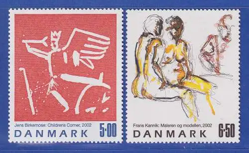 Dänemark 2002 Mi.-Nr. 1318-1319 Zeitgenössiche Kunst **/MNH