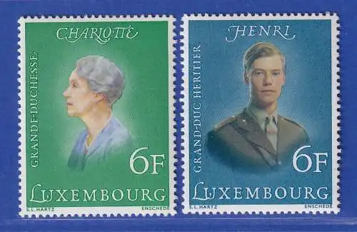 Luxemburg 1976 Großherzogin Charlotte und Prinz Henri Mi.-Nr. 922-23 **/MNH