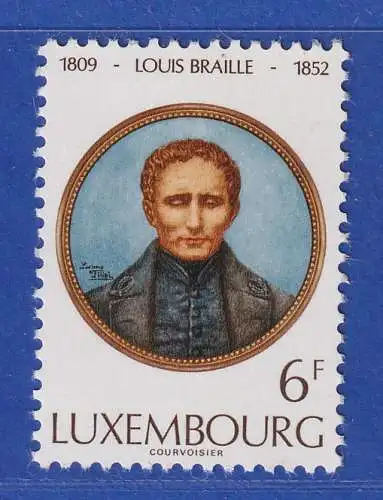 Luxemburg 1977 Louis Braille Erfinder der Blindenschrift Mi.-Nr. 950 **/MNH