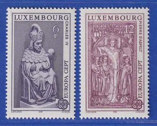 Luxemburg 1978 EUROPA Baudenkmäler Karl IV. u. P. v. Aspelt Mi.-Nr.967-68 **/MNH