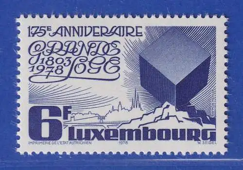 Luxemburg 1978 175 Jahre Großloge, Kubischer Stein Mi.-Nr. 975 **/MNH