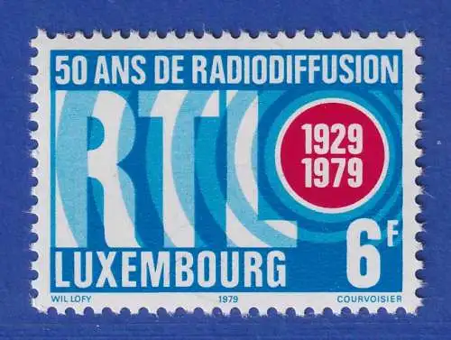 Luxemburg 1979 50 Jahre Radio, RTL , Radiowellen Mi.-Nr. 997 **/MNH