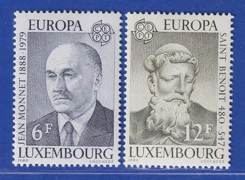 Luxemburg 1980 EUROPA Jean Monnet, Benedikt von Nursia Mi.-Nr. 1009-10 **/MNH