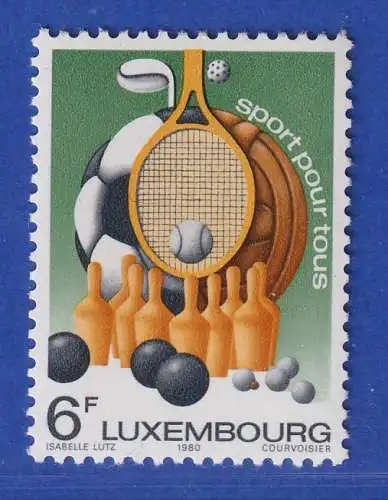 Luxemburg 1980 Sport für jedermann, Freizeitsportarten Mi.-Nr. 1011 **/MNH