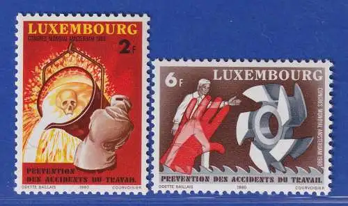 Luxemburg 1980 Weltkongress Arbeitsunfall-Verhütung Mi.-Nr. 1012-13 **/MNH