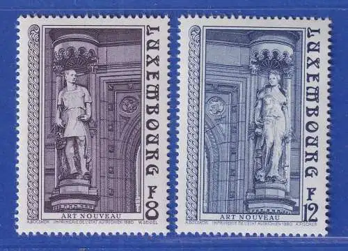 Luxemburg 1980 Architektur: Jugendstil Statuen Jean Mich Mi.-Nr. 1014-15 **/MNH