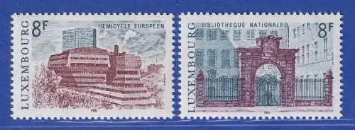 Luxemburg 1981 Bauwerke Europazentrum, Nationalbibliothek Mi.-Nr. 1029-30 **/MNH