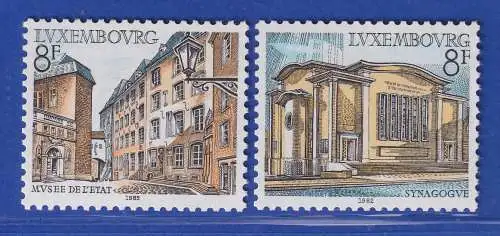 Luxemburg 1982 Bauwerke Staatsmuseum und Synagoge Mi.-Nr. 1056-57 **/MNH