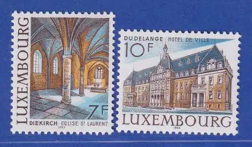 Luxemburg 1983 Bauwerke St-Laurentius-Kirche, Rathaus Mi.-Nr. 1081-82 **/MNH