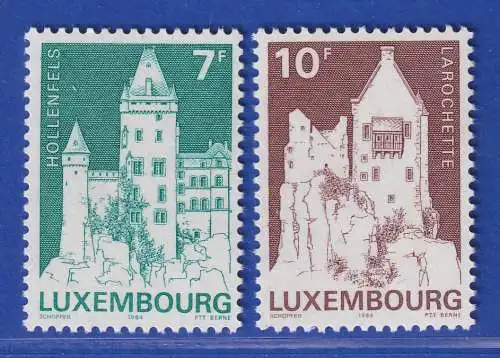 Luxemburg 1984 Schloss Hollenfels Schloss Fels Larochette Mi.-Nr. 1105-06 **/MNH