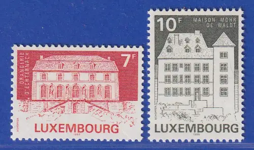 Luxemburg 1985 Orangerie Echternach, Haus Mohr von Waldt Mi.-Nr.1131-32 **/MNH