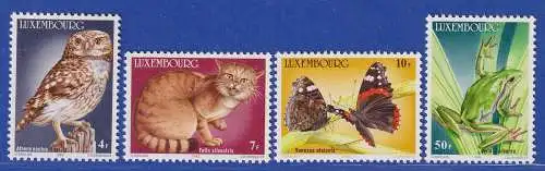 Luxemburg 1985 Tiere Eule, Katze, Admiral, Frosch Mi.-Nr.1133-36 Satz kpl **/MNH