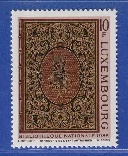 Luxemburg 1985 Nationalbibliothek Bucheinband Mansfeld-Slg. Mi.-Nr. 1137 **/MNH