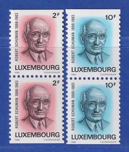 Luxemburg 1986 Robert Schuman französischer Politiker Mi.-Nr. 1156-57 **/MNH