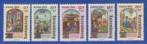 Luxemburg 1986 Caritas Miniaturen Mi.-Nr. 1163-67 Satz kpl. **/MNH