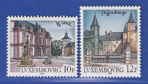 Luxemburg 1988 Sehenswürdigkeiten Wiltz, Differdingen Mi.-Nr. 1201-02 **/MNH