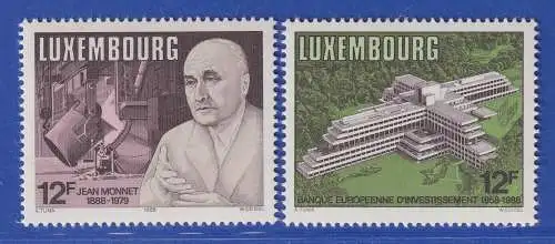 Luxemburg 1988 Jean Monnet, Bankgebäude der EIB  Mi.-Nr.1207-8 **/MNH