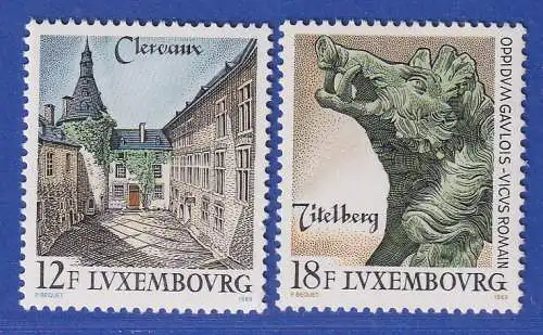 Luxemburg 1989 Schloss Clerf, Bronzeskulptur Wildschwein Mi.-Nr. 1230-31 **/MNH