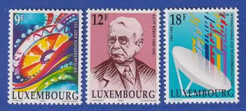 Luxemburg 1990 Jahresereignisse verschiedener Anlässe Mi.-Nr. 1240-42 **/MNH